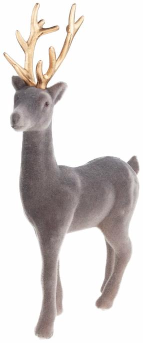 Ziemassvētku dekors, "Briedis", 15 cm, zelta krās./pelēka krās.
