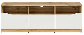 TV staliukas Nuis RTV3S, ąžuolo sp./balta sp., 135 cm x 39.5 cm x 47.5 cm