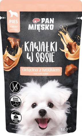 Šlapias šunų maistas Pan Miesko, triušiena/veršiena, 0.15 kg