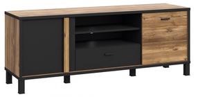 TV staliukas Forte Hayato, ruda sp./juoda sp., 42 cm x 154.5 cm x 56.4 cm