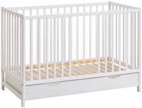 Kūdikio lovytė viengulė ASM Cypi II Plus, balta, be čiužinio
