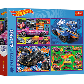 Puzle 4in1 Trefl Hot Wheels 13312, 18 cm x 27.5 cm, 1000 gab., daudzkrāsaina