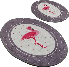 Комплект ковриков для ванны Foutastic Chile Flamingo 359CHL4328, многоцветный, 100 см x 60 см