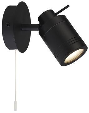 Светильник настенный Searchlight Samson 6601BK, GU10, 1 x 10 Вт, черный цв. / черный цв.