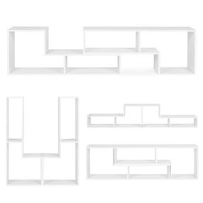 Knygų lentyna ModernHome, balta, 105 cm x 30 cm x 45 cm, 4 vnt.