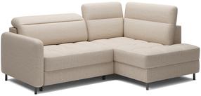 Kampinė sofa - lova Barea, kreminė sp., dešininė, 208 x 160 cm x 100 cm