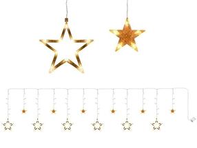 LED lempučių užuolaida Stars, 4.4 m, šiltai balta sp., 138 LED
