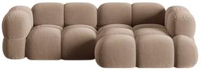 Kampinė sofa Cosmopolitan Design Loretto Vogue 3, tamsaus smėlio spalva, dešininė, 147 x 250 cm x 68 cm