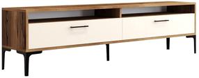 TV staliukas Kalune Design Istanbul 2, kreminė sp./riešuto sp., 180 cm x 47 cm x 35 cm