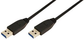 Vads Logilink USB to USB USB 3.0, USB 3.0, 3 m, melna krās.