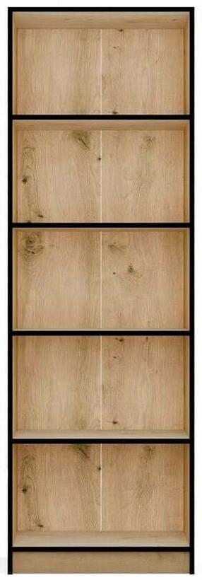Knygų lentyna R60, juoda sp./artisan oak sp., 182 cm x 60 cm x 30 cm