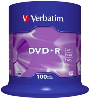 Įrašomas kompaktinis diskas Verbatim, 4.7 GB, 100vnt.