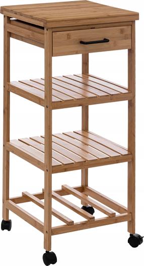 3-pakāpju ratiņi uz riteņiem 5five Linha, koka krās., 38 cm x 37 cm x 90 cm