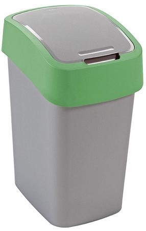 Šiukšliadėžė Curver FlipBin, sidabro sp./žalia sp., 45 l, 65.3 cm x 29.4 cm