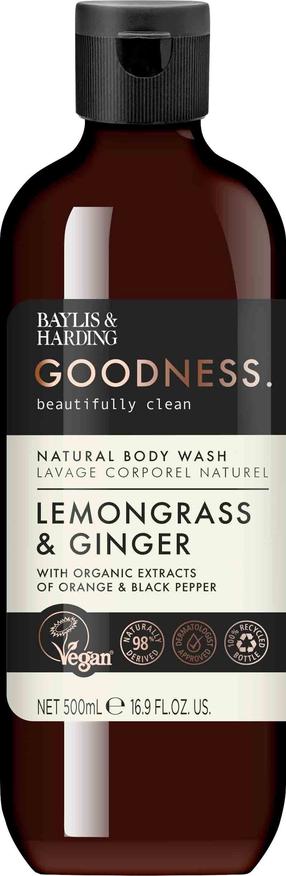 Kūno prausimosi želė Baylis & Harding Goodness Lemongrass/Ginger, 500 ml