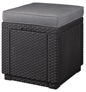 Lauko pufas Allibert Cube Storage Pouf 213785, juoda sp., 42 cm x 42 cm x 39 cm