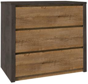 Kumode Gala Meble Montana K3S, ozola krās./pelēka krās., 80 cm x 90 cm x 43 cm