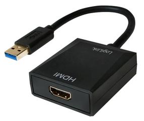Adapteris Logilink USB 3.0 / HDMI USB 3.0, HDMI, 0.15 m, melna krās.