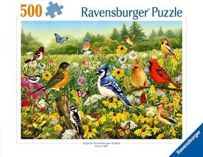 Pusle Ravensburger Birds In The Meadow, 36 cm x 49 cm, 500 tk, mitmevärviline