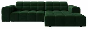 Kampinė sofa Cosmopolitan Design Chicago Bluvel 78, žalio stiklo sp., dešininė, 167 x 234 cm x 78 cm