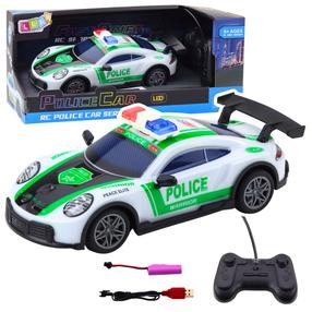  Rc politseiauto Lean Toys 23054, 1:22, valge v./roheline v.