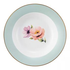 Šķīvis servēšanas Ambition Flores, Ø 23 cm, balta krās./zaļa krās./rozā krās.
