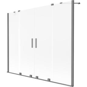 Dušo sienelė Mexen Velar Duo, 200 cm x 150 cm, skaidri sp./gun metal sp./matinis