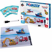 Magnetinis žaidimas ASKATO Magnetic Puzzle Vehicles, įvairių spalvų, 57 vnt.