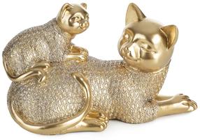 Dekoratiivne kujuke Haris Cats, kuldne v., 19 cm x 9 cm x 12 cm