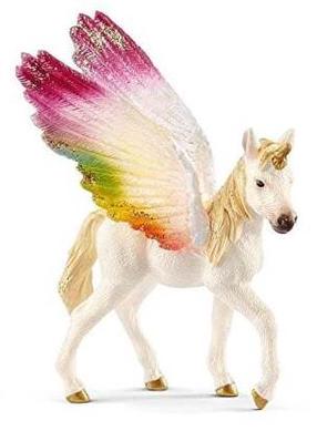 Mängukujuke, ükssarvik Schleich Bayala Winged Rainbow Foal 70577, valge v./mitmevärviline