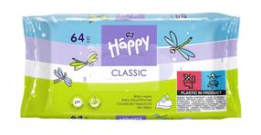 Детские влажные салфетки Happy Classic, 64 шт.