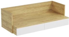 Rakstāmgalds ar atvilktnēm Mobius 2S, 110 cm x 55 cm, 38 cm, ozola krās./balts krās.