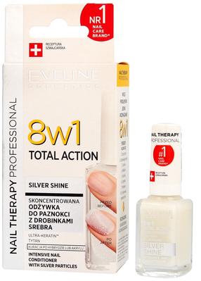 Küünehooldusvahend Eveline Nail Therap 8in1 Total Action Silver Shine, kreemjasvalge, 12 ml