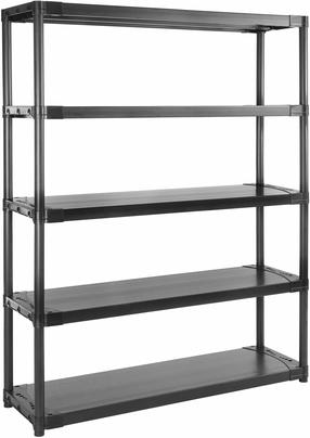 Uzglabāšanas plaukts Grosfillex Workline 3.0, 135 cm x 40 cm x 175 cm, 60 kg, melns krās.