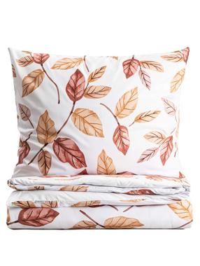 Patalynės užvalkalų komplektas Homla Leafy 241558, rudas/baltas, 200 x 220 cm