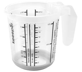 Matavimo indas Keeeper Massimo, 0.5 l, skaidri sp./pilka sp.