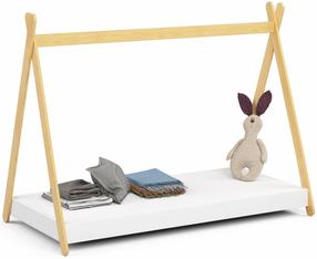 Vaikiška lova viengulė Akord Furniture Factory Gem, ruda/balta, 80 x 180 cm, be patalynės dėžės, su čiužiniu