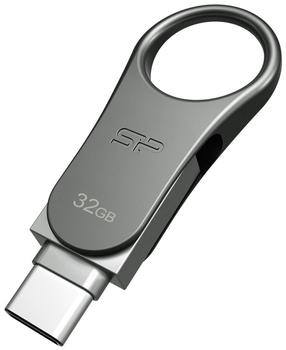 USB atmintinė Silicon Power Mobile C80, sidabro sp., 32 GB