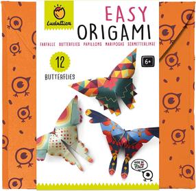 Papīra figūru izgatavošanas komplekts Ludattica Easy Origami Butterflies, zila krās./zaļa krās./oranža krās.
