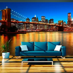 Fototapetas Artgeist Dusk Over The Brooklyn Bridge 4XLFTNT1057, 309 cm x 309 cm