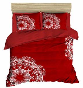 Kalėdinis patalynės užvalkalų komplektas Mijolnir 178PRL2071, balta sp./raudona sp., 50 x 70 cm, 200 x 220 cm