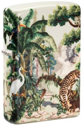 Зажигалка Zippo Jungle Design 46016, коричневый цв./белый цв./зеленый цв.