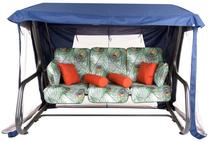 Lauko sūpynės Patio Venezia Lux, mėlyna sp./balta sp./geltona sp., 221 cm x 143 cm x 173 cm