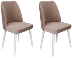 Kėdžių rinkinys Kalune Design Tutku 324 V2 974NMB1688, matinė, balta sp./šviesiai ruda sp., 49 cm x 50 cm x 90 cm, 2 vnt.