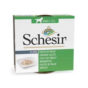 Šlapias šunų maistas Schesir In Jelly Chicken Fillets, vištiena, 0.15 kg