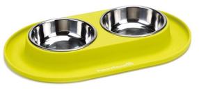 Stovas su dubenėliais šuniui Beeztees Silicone & Stainless Steel, 0.25 l, 31 cm x 19 cm, sidabro sp.