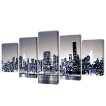 Foto paveikslas VLX Monochrome New York Skyline 5pcs, 200 cm x 100 cm
