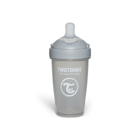 Kūdikių buteliukas Twistshake Pro Double, 260 ml, 2 mėn., pilka sp.
