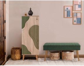 Комплект мебели для прихожей Kalune Design Vegas 925 - 1070, комнатные, дубовый цв./зеленый цв.