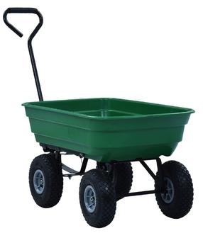 Dārza ratiņi XL, metāls, melns krās./zaļa krās., 52 l